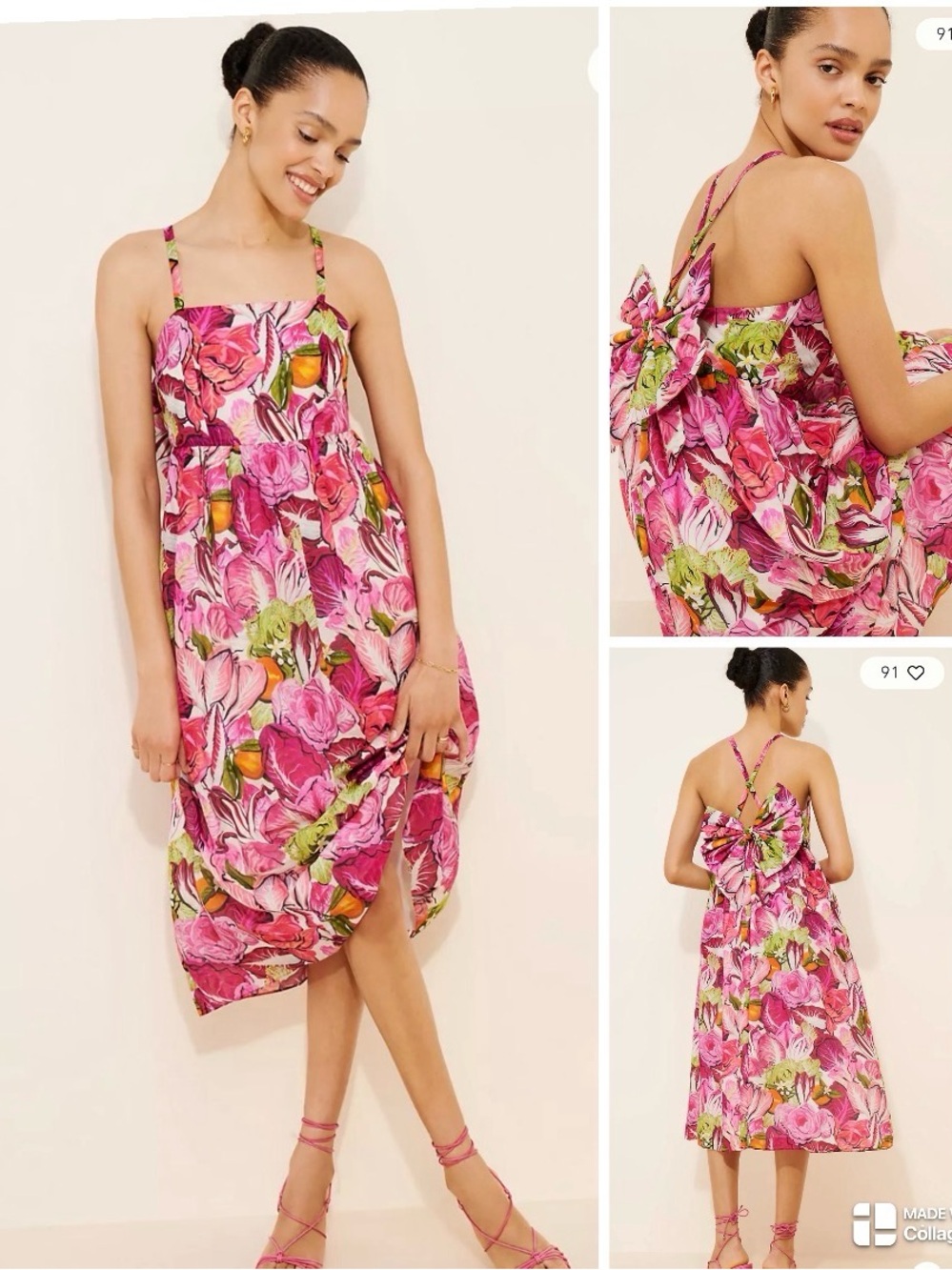 Anthropologie Rachel Antonoff Rebecca Floral Bow Midi Dress